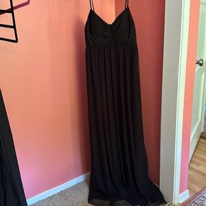 Calvin Klein black spaghetti strap maxi dress.